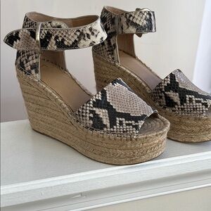 Marc Fisher Snake Print Wedge Sandals